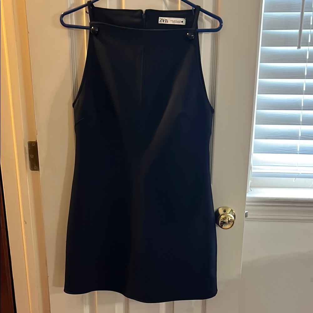 Zara Black Halter Sheath Mini Dress